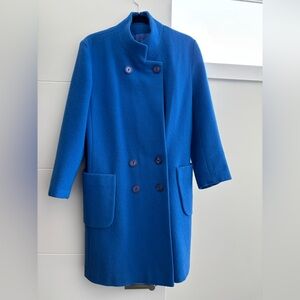 Vintage Royal Blue Double-Breasted Pea Coat
